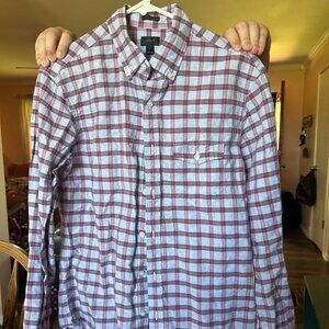 J. Crew Long-Sleeve Slim Fit Button Down Plaid Men's M-Excellent